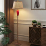 Retro Red Urn Porcelain and Cylinder Fabric Floor Lamp Image - 1