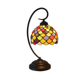 Retro Swirl Arm Victorian Stained Glass Desk Lamp Image - 3