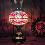 Retro Turkish Mosaic Globe Stained Glass Table Lamp Image - 2