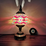 Retro Turkish Mosaic Globe Stained Glass Table Lamp Image - 3