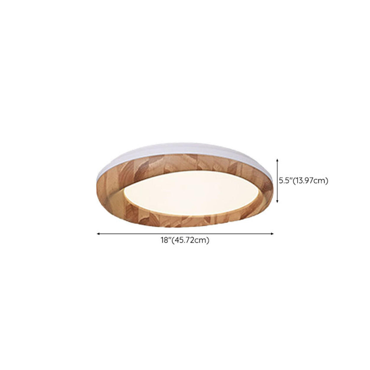 Retro Walnut Circular Wood Flush Mount Ceiling Light 