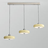 Retro Yellow 3-Light Disc LED Island Ceiling Light Image - 2