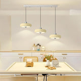 Retro Yellow 3-Light Disc LED Island Ceiling Light Image - 4