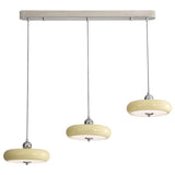 Retro Yellow 3-Light Disc LED Island Ceiling Light Image - 6