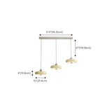 Retro Yellow 3-Light Disc LED Island Ceiling Light #size