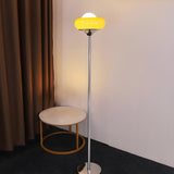 Retro Yellow Bubble Glass and Metal LED Floor Lamp Image - 11