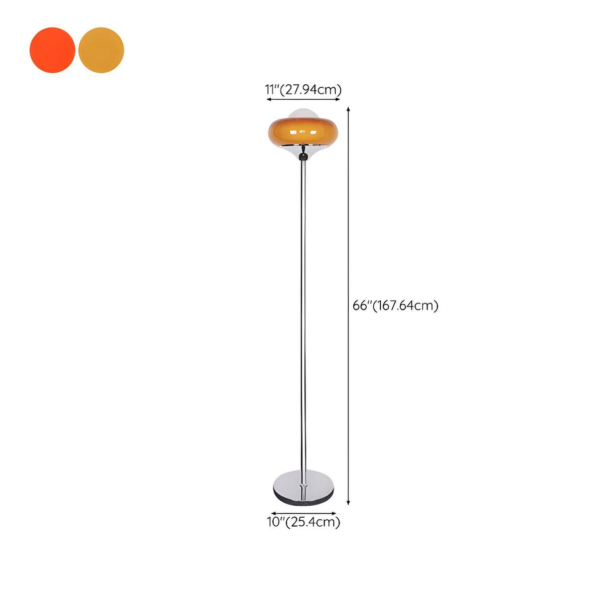 Retro Yellow Bubble Glass and Metal LED Floor Lamp 