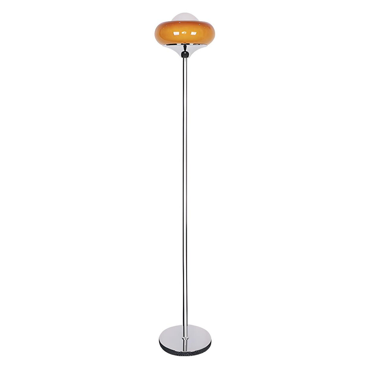 Retro Yellow Bubble Glass and Metal LED Floor Lamp Image - 5