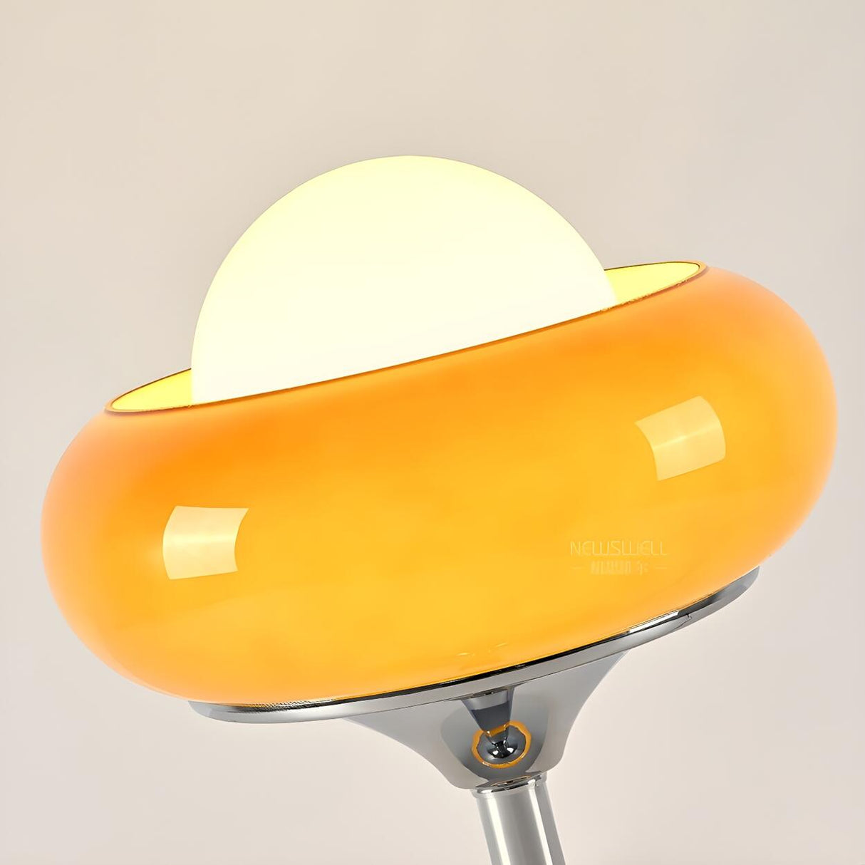 Retro Yellow Bubble Glass and Metal LED Floor Lamp Image - 6