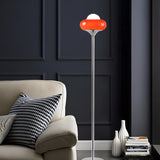 Retro Yellow Bubble Glass and Metal LED Floor Lamp Image - 9