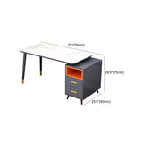 Reversible Ergonomic Off-White Drawers Computer Desk #size