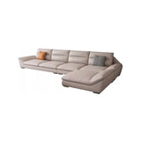 Reversible Leather Flared Arm Modular Recliner Sofa Image - 10