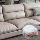 Reversible Leather Flared Arm Modular Recliner Sofa Image - 6