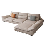 Reversible Leather Flared Arm Modular Recliner Sofa Image - 9