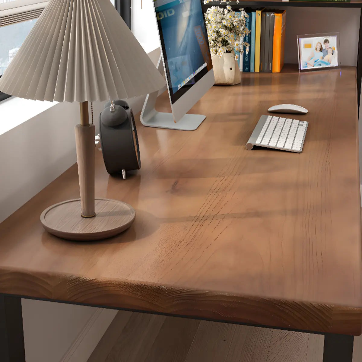 Reversible Pine Butcher Block Bookcase Computer Desk Image - 9