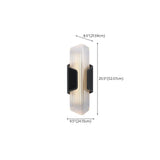 Ribbed Black Outdoor Geometric Up Down Wall Sconce #size