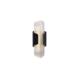 Ribbed Black Outdoor Geometric Up Down Wall Sconce Image - 2