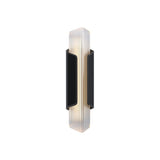 Ribbed Black Outdoor Geometric Up Down Wall Sconce Image - 3