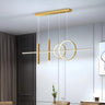 Ring and Bar Modern Gold Metal Island Pendant Light Image - 15