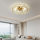 Ring Glass Gold Semi-Flush Mount Ceiling Light 6-Light Image - 1