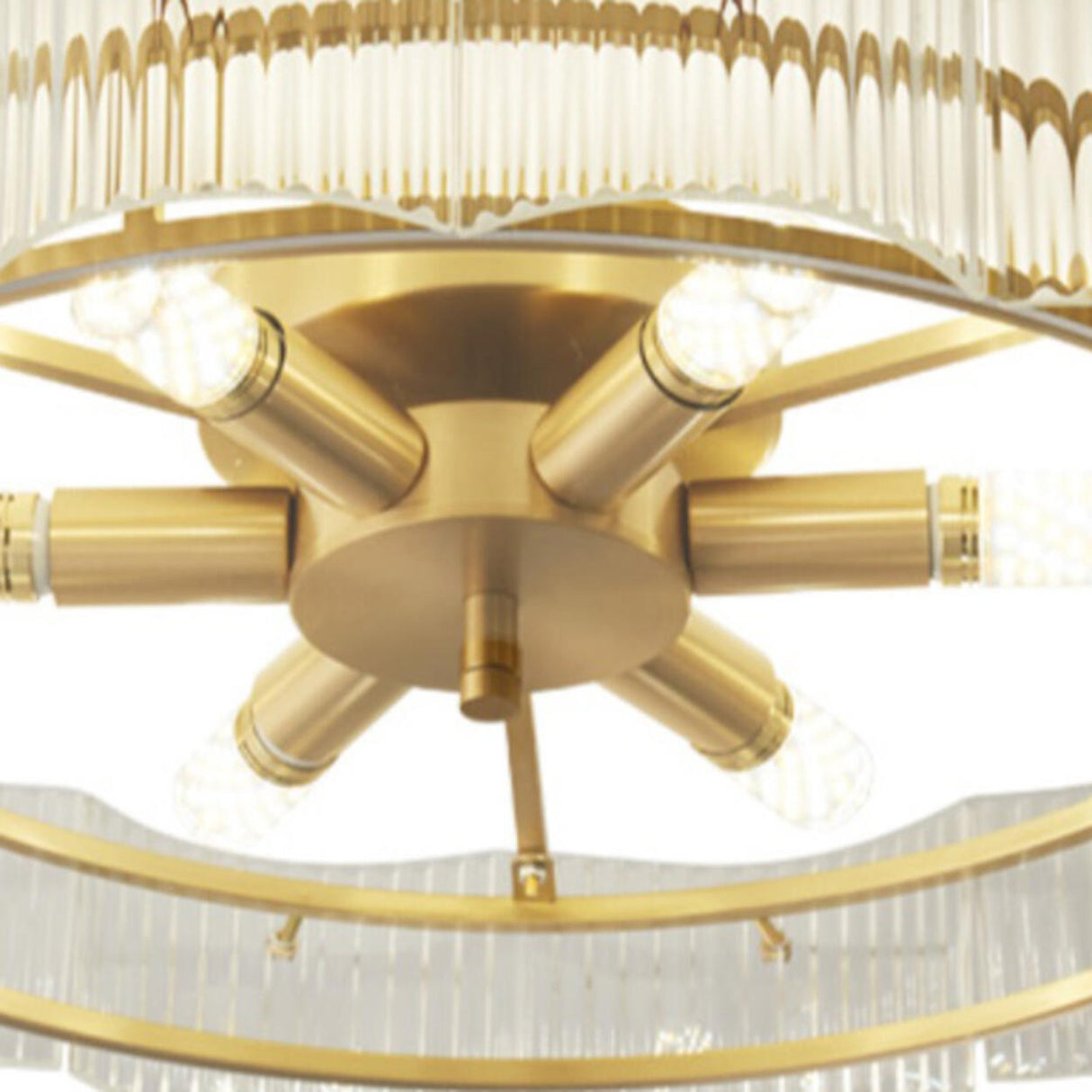 Ring Glass Gold Semi-Flush Mount Ceiling Light 6-Light Image - 15