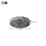 Ring Glass Gold Semi-Flush Mount Ceiling Light 6-Light #size