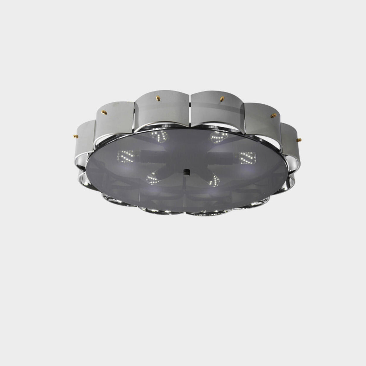 Ring Glass Gold Semi-Flush Mount Ceiling Light 6-Light Image - 5