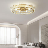 Ring Glass Gold Semi-Flush Mount Ceiling Light 6-Light Image - 6