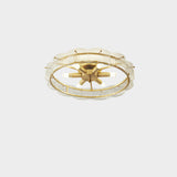 Ring Glass Gold Semi-Flush Mount Ceiling Light 6-Light Image - 7