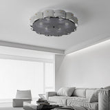 Ring Glass Gold Semi-Flush Mount Ceiling Light 6-Light Image - 8