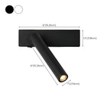 Rocker Switch Cylinder Aluminum Reading Warm Wall Lamp #size