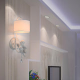 Romantic Cherub Wall Sconces with Fabric Shades Image - 1