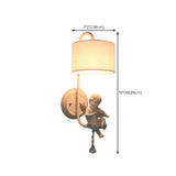 Romantic Cherub Wall Sconces with Fabric Shades Image - 17