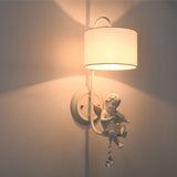 Romantic Cherub Wall Sconces with Fabric Shades Image - 6