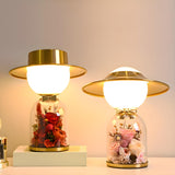 Romantic Everlasting Flower Glass Wedding Table Lamp Image - 1