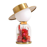 Romantic Everlasting Flower Glass Wedding Table Lamp Image - 7