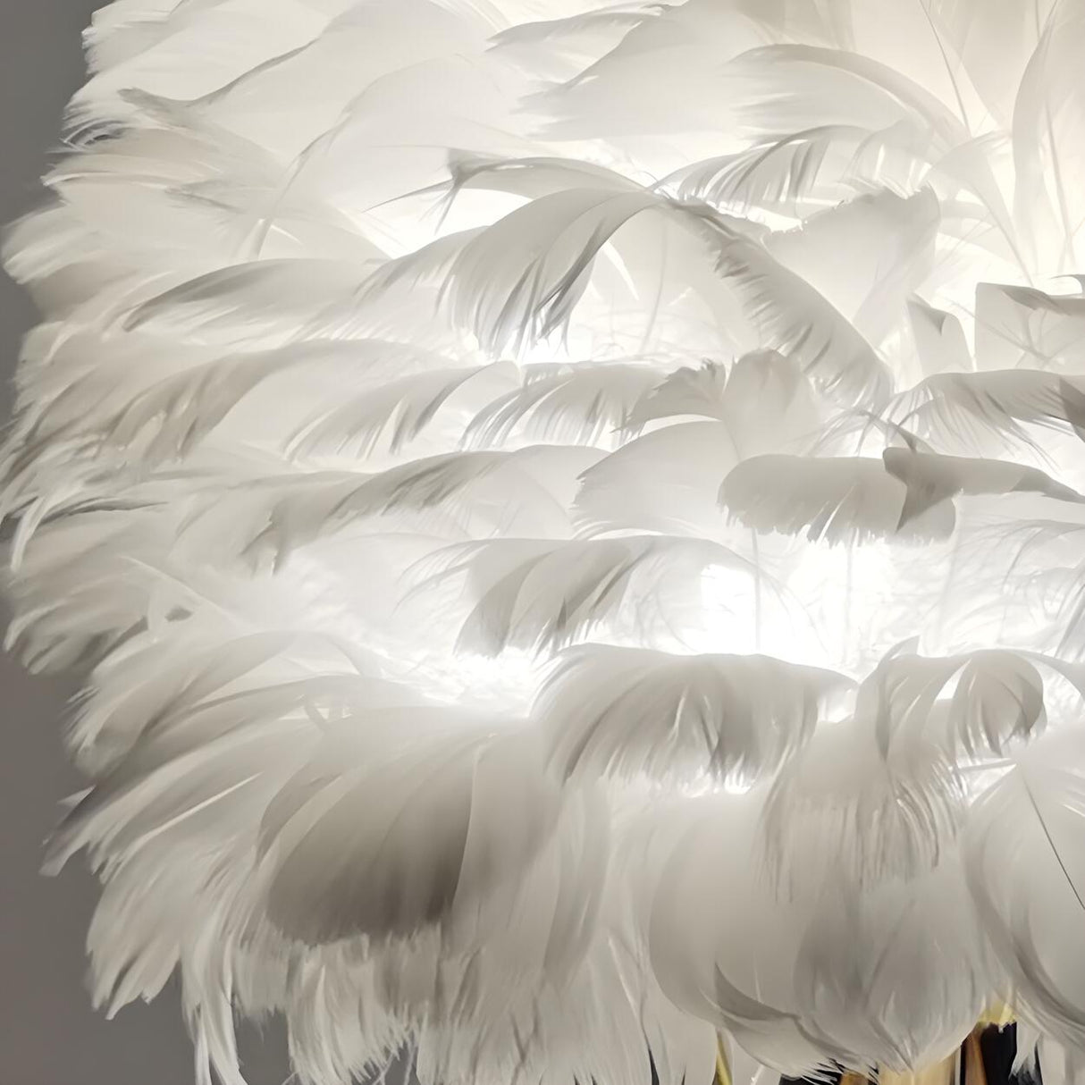 Romantic Feather Shade Creative Tripod Base Table Lamp Image - 12