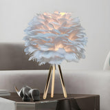 Romantic Feather Shade Creative Tripod Base Table Lamp Image - 15