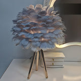 Romantic Feather Shade Creative Tripod Base Table Lamp Image - 17