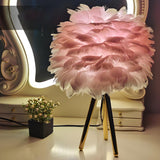 Romantic Feather Shade Creative Tripod Base Table Lamp Image - 18