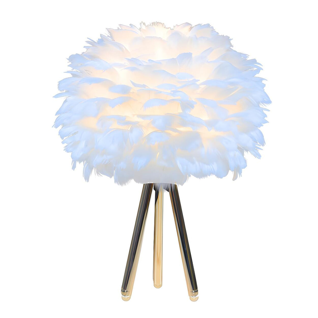 Romantic Feather Shade Creative Tripod Base Table Lamp Image - 9