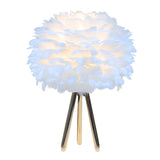 Romantic Feather Shade Creative Tripod Base Table Lamp Image - 9