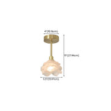 Romantic Floral White Glass Semi-Flush Mount Light #size