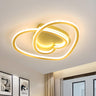 Romantic Gold Loving Heart LED Small Flush Mount Light Image - 1