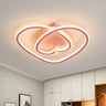 Romantic Gold Loving Heart LED Small Flush Mount Light Image - 5