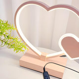 Romantic Heart Shape Modern Metal Bedroom Table Lamp Image - 11