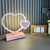 Romantic Heart Shape Modern Metal Bedroom Table Lamp Image - 14