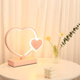 Romantic Heart Shape Modern Metal Bedroom Table Lamp Image - 2