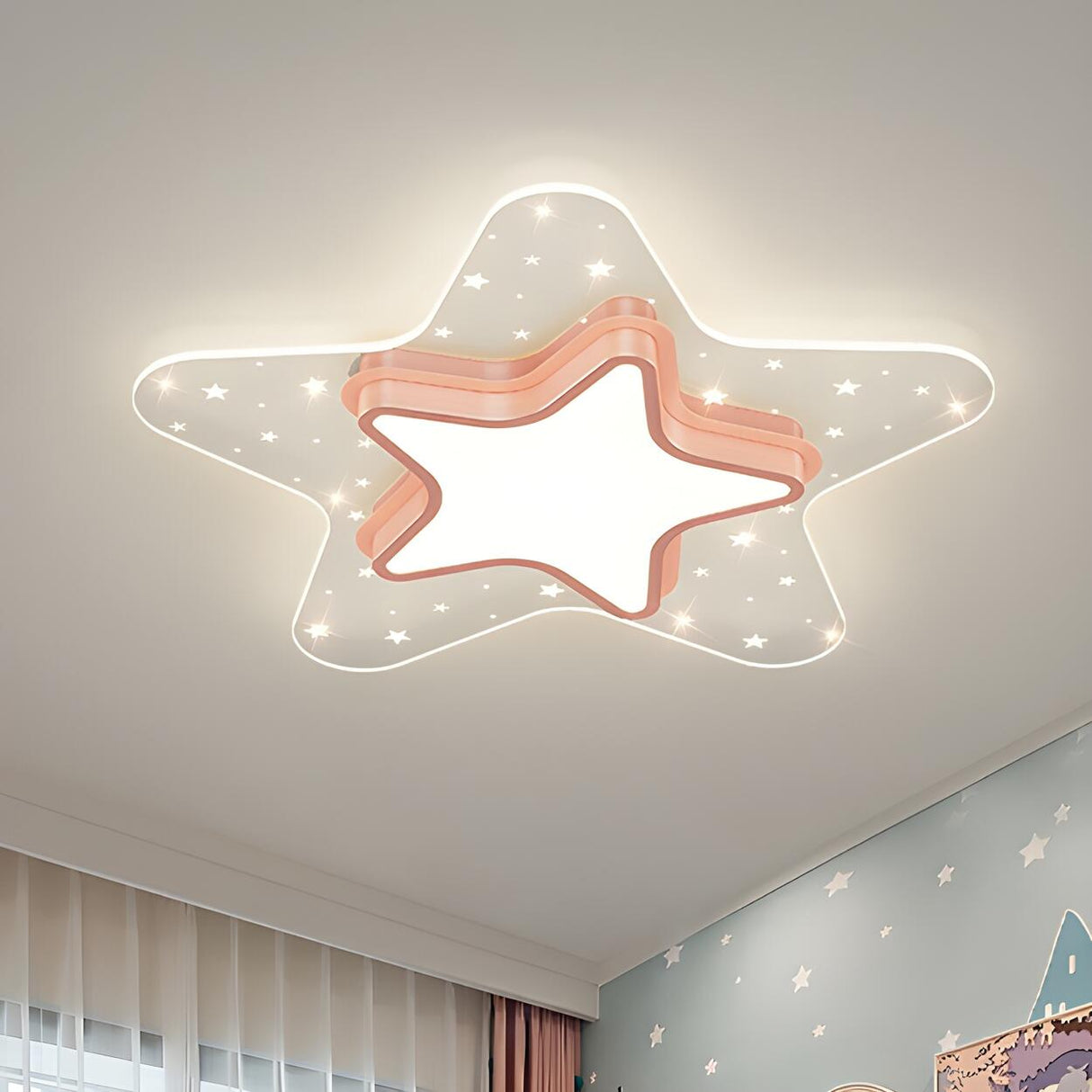 Romantic Loving Heart LED Flush Mount Ceiling Light Image - 7