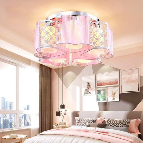 Romantic Pink Loving Heart Semi-Flush Mount Light Image - 2